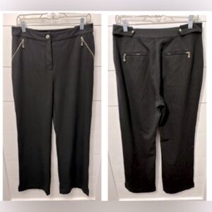 ST John Sport 10 black high rise zip pocket ankle slit quiet luxury trouser pant